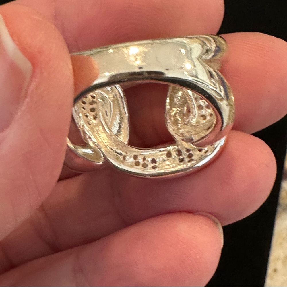 Silver Interlocking Knot Ring With Sparkling Ston… - image 6